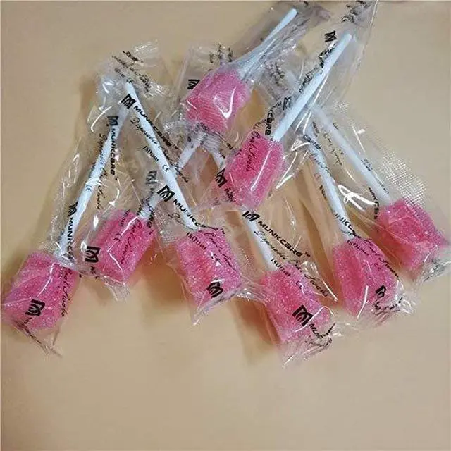 Alt view image 6 of 6 - Disposable Oral Foam Swab with Mint Flavored, Individually Wrapped, Red, Box of 50 Counts