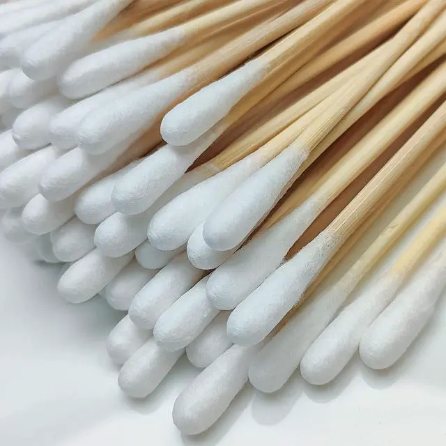 Alt view image 3 of 7 - 6" Long Cotton Swabs in Storage Box, Sturdy Bamboo Handle, 500 Count