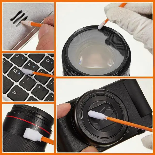 Alt view image 4 of 7 - Cleaning Lab Swab Kit 100 PCS Microfiber Knitted Polyester Cleaning Sticks Professional Lint Free Lab Swabs for Printer, Gun, Optics Lens, Camera, Arts and Crafts, Automotive Detailing (5 Sizes)