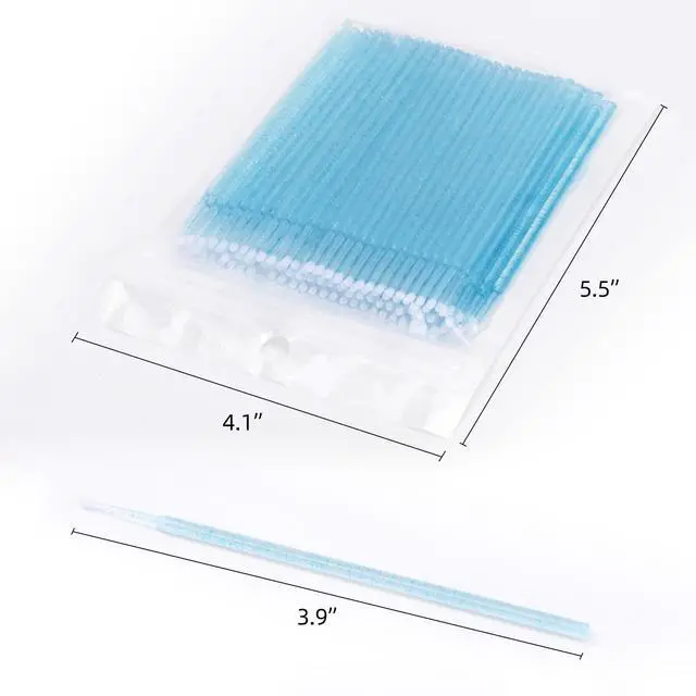 Alt view image 2 of 7 - 1000 Pcs Crystal Microbrushes Applicators Disposable Microswabs for Eyelash Extensions Micro Wands Spoolie 5 Color