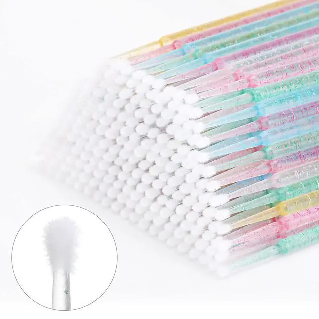 Alt view image 3 of 7 - 1000 Pcs Crystal Microbrushes Applicators Disposable Microswabs for Eyelash Extensions Micro Wands Spoolie 5 Color