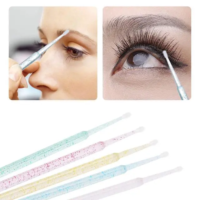 Alt view image 4 of 7 - 1000 Pcs Crystal Microbrushes Applicators Disposable Microswabs for Eyelash Extensions Micro Wands Spoolie 5 Color