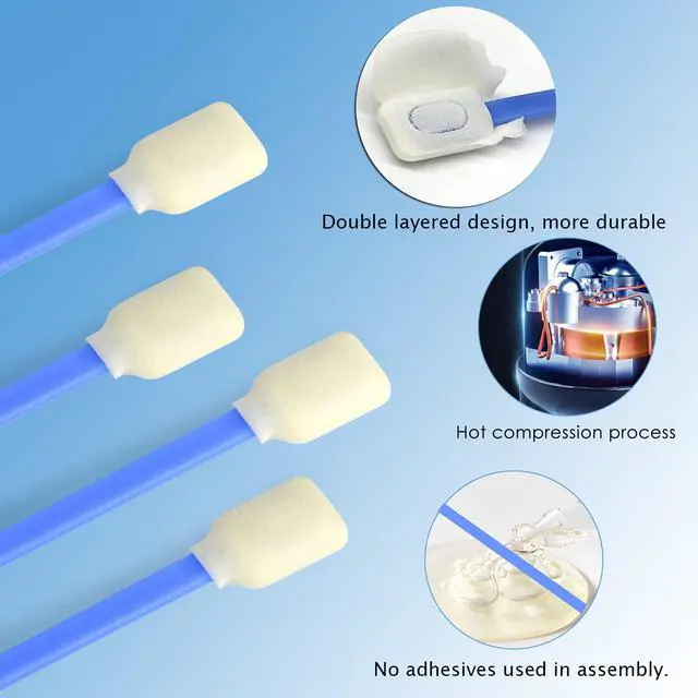 Alt view image 2 of 7 - Cleaning swabs, Optical Lens, Sewing Machine Cleaning swabslint Free Foam Printer swabs,50 per Pack
