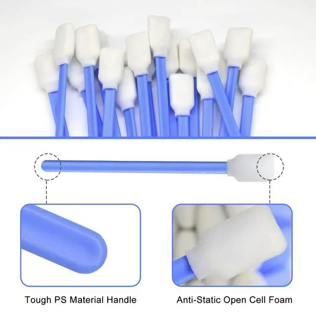 Alt view image 6 of 7 - Cleaning swabs, Optical Lens, Sewing Machine Cleaning swabslint Free Foam Printer swabs,50 per Pack