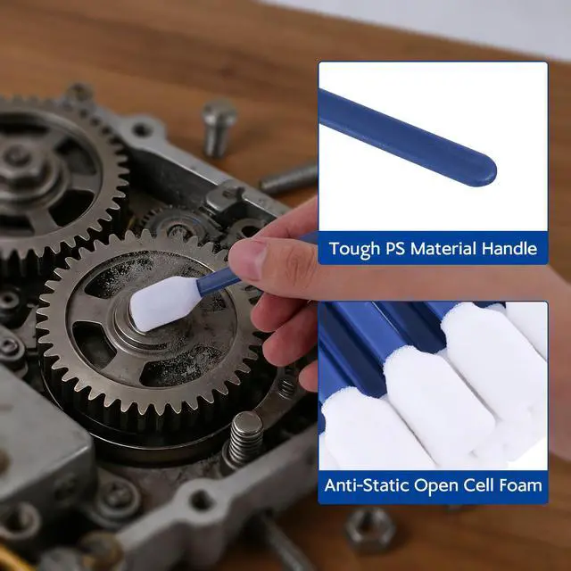 Alt view image 4 of 6 - 50 PCS 5.11" Square Rectangle Foam Cleaning Swab Sticks(Dark Blue)