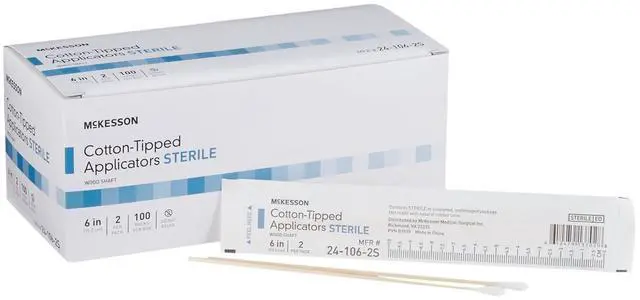 Main image of Sterile Cotton Tipped Applicators, Cleaning, 6 in, 200 ct