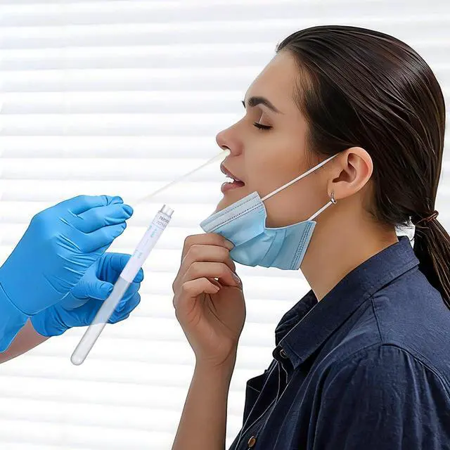 Alt view image 4 of 7 - Oral Inspection Swab Oropharyngeal Sample Collection Swabs 50 Sets of Portable Pharynx Swabs Multi-Function Throat Swabs Sampling Swabs Nasopharyngeal Swab Cleaning Swabs Random Color