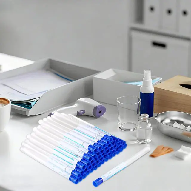 Alt view image 7 of 7 - Oral Inspection Swab Oropharyngeal Sample Collection Swabs 50 Sets of Portable Pharynx Swabs Multi-Function Throat Swabs Sampling Swabs Nasopharyngeal Swab Cleaning Swabs Random Color