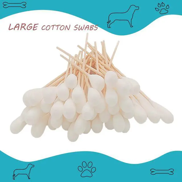 Alt view image 6 of 6 - 150pcs Large Cotton Swabs,6 Inch Long Large Cotton Buds with Bamboo Handle for Dogs, Specifically Designed for Dogs,Professional Big Cotton SwabsDogs Ears Large Cotton Swabs