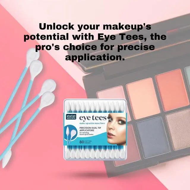 Alt view image 5 of 7 - EYE TEES COTTON TIPS 80 Count (2 PACK) - Precision Makeup Applicator, Double-sided Swabs with Pointed and Rounded Ends for Perfect Blending, Effective Cleaning and Precise Touch-ups