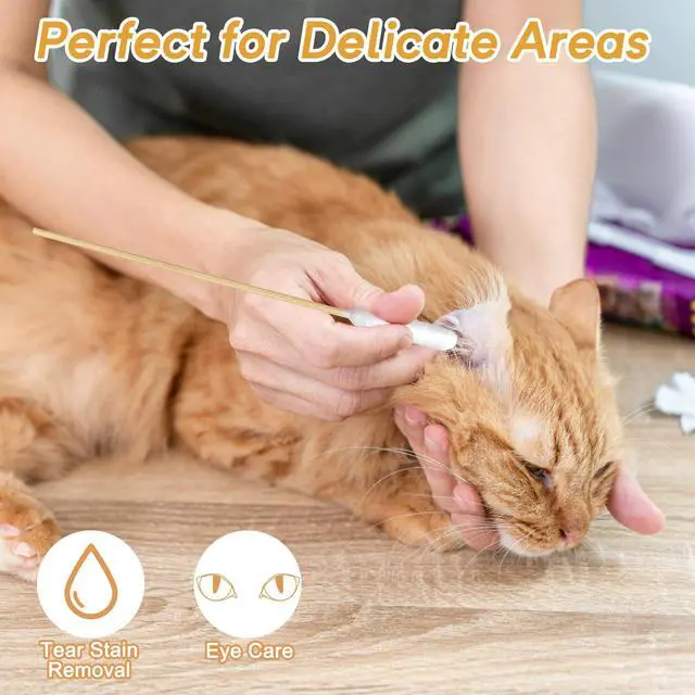 Alt view image 3 of 7 - 100 Extra Large Dog Ear Swabs, 6-Inch Bamboo Handle for Grooming Care