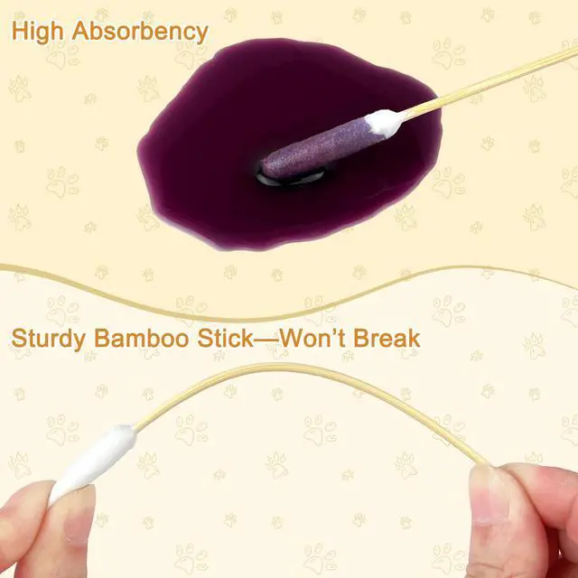 Alt view image 7 of 7 - 100 Extra Large Dog Ear Swabs, 6-Inch Bamboo Handle for Grooming Care