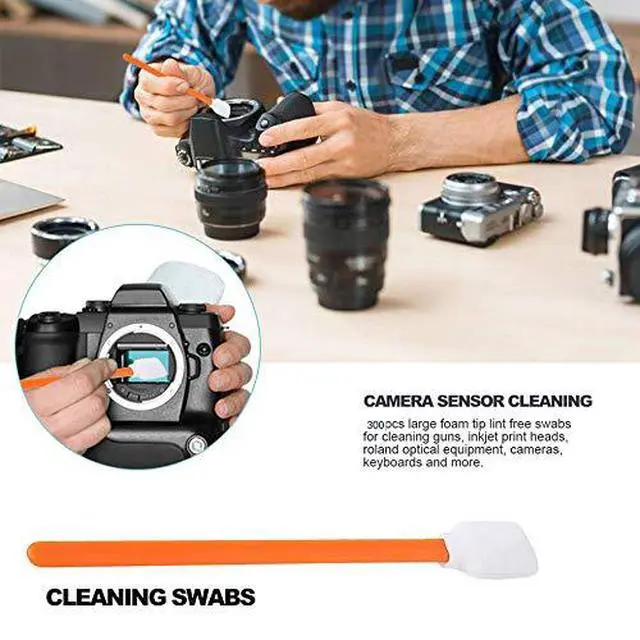 Alt view image 2 of 7 - Foam Cleaning Swabs for Electronics, Cameras, Optics or Inkjet Printers, Foam Swabs, Printhead Cleaning (100 Orange)