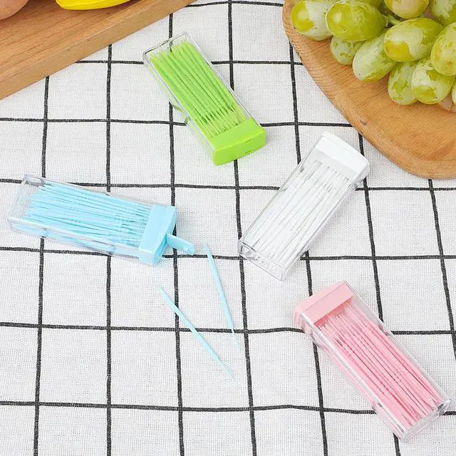 Alt view image 2 of 7 - 200Pcs Double Head 50pcs/Box Plastic Toothpick Double-Head Dental Toothpicks Dental Floss Interdental Toothpick Brush Teeth Stick