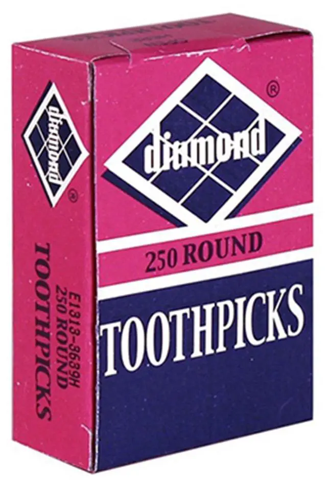 Alt view image 2 of 2 - Diamond Toothpicks, Round Natural Wooden Bamboo Tooth Picks For Teeth, Appetizers and Cocktail 2pack ( 250 Count )