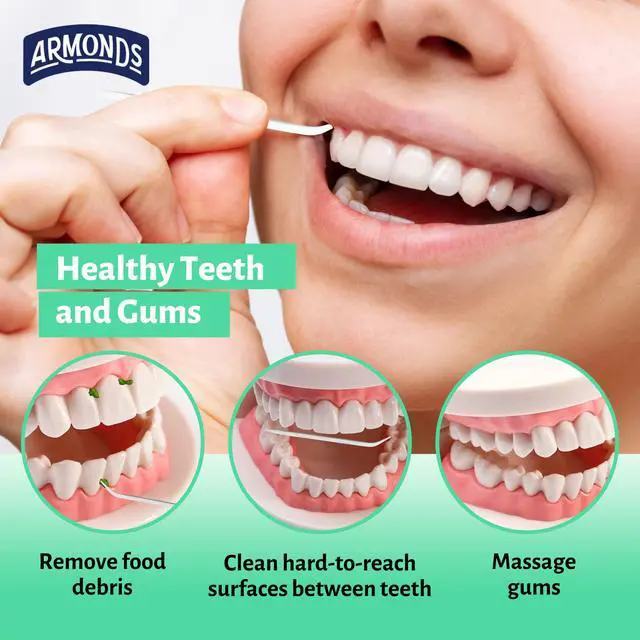 Alt view image 2 of 7 - Original Dental Picks for Teeth Cleaning - Disposable Plastic Toothpicks for Teeth & Gums - Cleans Teeth & Massages Gums - Fresh Mint Flavor - 3 Packages x 120 Interdental Tooth Picks