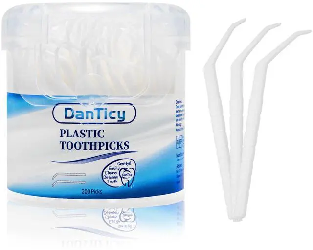 Main image of Interdental Toothpicks, Disposable Plastic Curved Hook Toothpicks, Ultra Teeth Cleaning Tool for Daily Care of Removes Plaque and Debris Between Your Teeth 200PCS (Pack of 1)