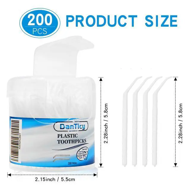 Alt view image 2 of 7 - Interdental Toothpicks, Disposable Plastic Curved Hook Toothpicks, Ultra Teeth Cleaning Tool for Daily Care of Removes Plaque and Debris Between Your Teeth 200PCS (Pack of 1)