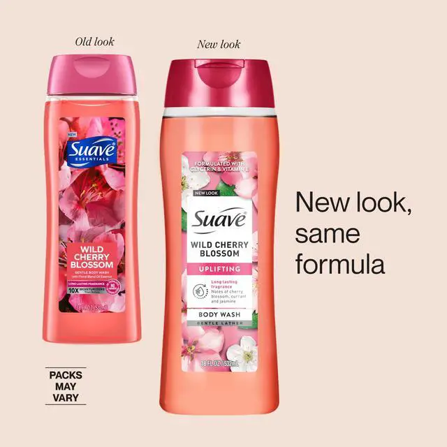 Alt view image 3 of 7 - Wild Cherry Blossom Moisturizing Body Wash with Glycerin & Vitamin E, Hydrating Skin Cleanser For Soft, Smooth Skin, Long Lasting Scent, Paraben Free, 18 FL OZ
