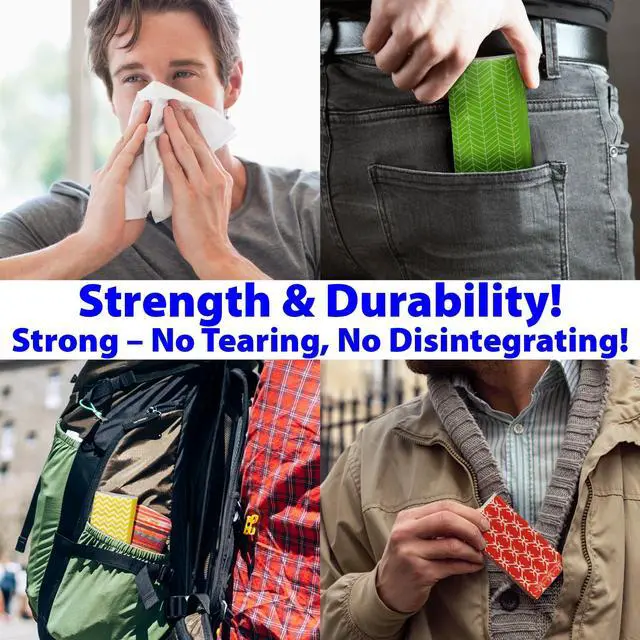 Alt view image 4 of 7 - Travel Tissue Packs 24 Compact 3-Ply Packs (216 Total), Soft Chlorine-Free Facial Tissues for Purse, Car, or School, Gentle & Durable, Non-Bleach, Stylish Geometric Design