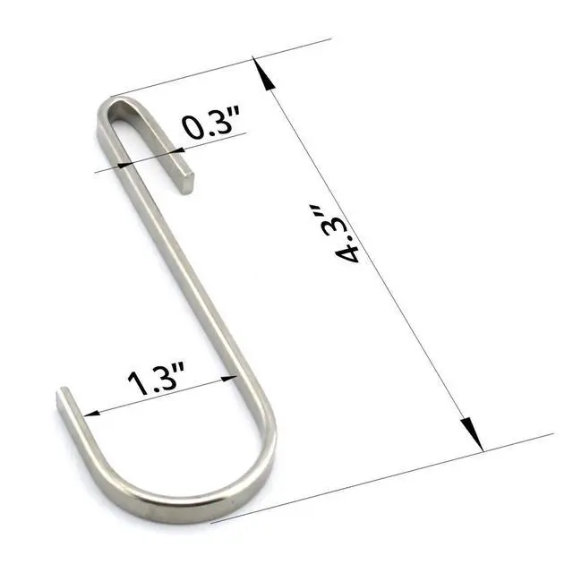 Alt view image 3 of 4 - Flat Style Premium Stainless Steel S Hook Cookware Universal Pot Rack Hooks Sturdy Hanging Hooks - Multiple uses for Kitchenware, Pots, Utensils, Plants, Towels - Set of 10