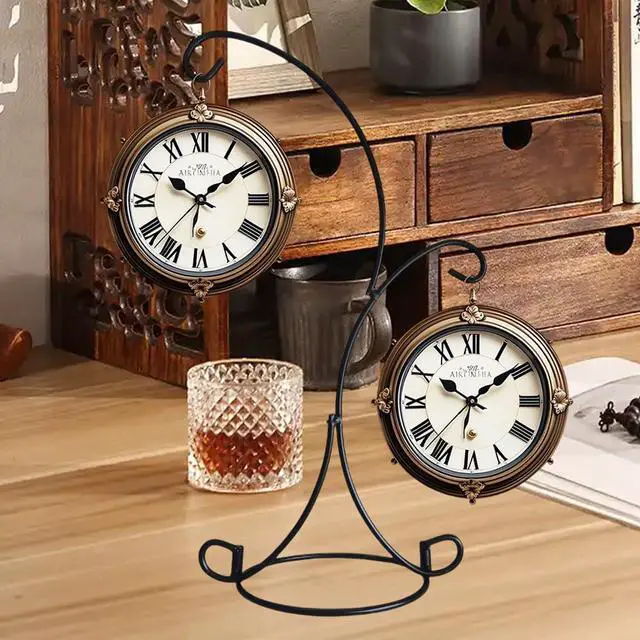Alt view image 5 of 7 - Ornament Display Stand Iron Pothook Stand for Hanging Glass Terrarium/Picture (Double-Hook, Black)