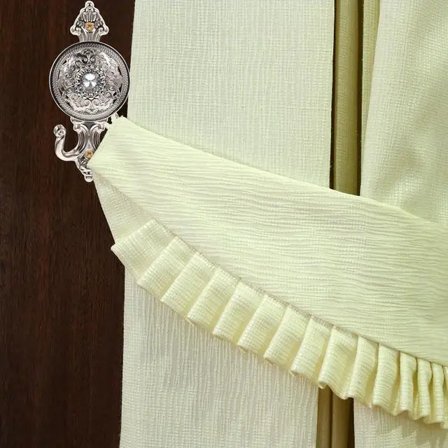Alt view image 7 of 7 - Rhinestone Curtain Pothooks Set 2Pcs Decorative Silver Alloy Curtain Hooks with Screws for Drapes Window Treatment and Home Decor 5.90X2.36X1.96In