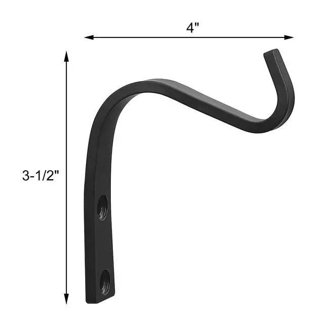 Alt view image 2 of 7 - Cast Iron Plant Hooks for Hanging Baskets Indoor, Heavy Duty Plant Hangers Outdoor, Rustic Planter Hook Hanging Lanterns Bird Feeders, 4 Inch (4 Pack)