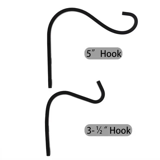 Alt view image 3 of 7 - Cast Iron Plant Hooks for Hanging Baskets Indoor, Heavy Duty Plant Hangers Outdoor, Rustic Planter Hook Hanging Lanterns Bird Feeders, 4 Inch (4 Pack)