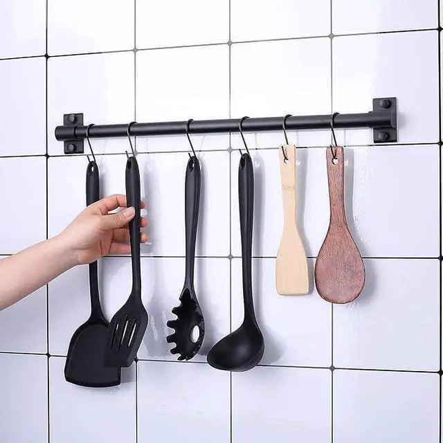 Alt view image 2 of 7 - 10-Pack Black S Hooks for Hanging 2.4 Inch, Small S Hooks Alloy Steel Hangers for Jeans, Kitchen Pots & Plant Hanging, Lightweight 0.88 Inch Opening Holder for Wire Shelving, Towels & Purses