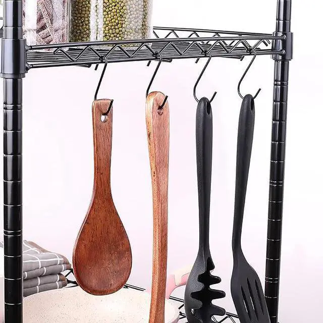 Alt view image 5 of 7 - 10-Pack Black S Hooks for Hanging 2.4 Inch, Small S Hooks Alloy Steel Hangers for Jeans, Kitchen Pots & Plant Hanging, Lightweight 0.88 Inch Opening Holder for Wire Shelving, Towels & Purses