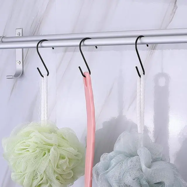 Alt view image 7 of 7 - 10-Pack Black S Hooks for Hanging 2.4 Inch, Small S Hooks Alloy Steel Hangers for Jeans, Kitchen Pots & Plant Hanging, Lightweight 0.88 Inch Opening Holder for Wire Shelving, Towels & Purses