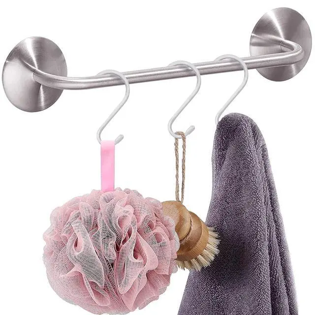 Alt view image 6 of 7 - 4 Pack Large S Hooks for Hanging Heavy Duty, 6 inch Non Slip Vinyl Coated Metal Closet S Hooks for Hanging Kitchen Utensil Pot Pan Cups Clothes Jeans Towels Hats Bags Plants (White)