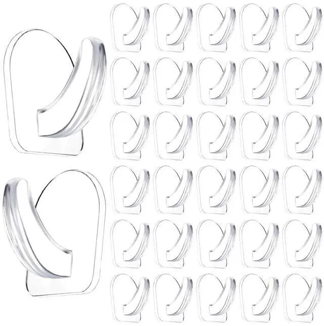 Main image of 36 Pieces Clear Adhesive Wall Hooks for Hanging, Transparent Sticky Hooks Small Seamless Hooks for Kitchen Bathroom Bedroom Office
