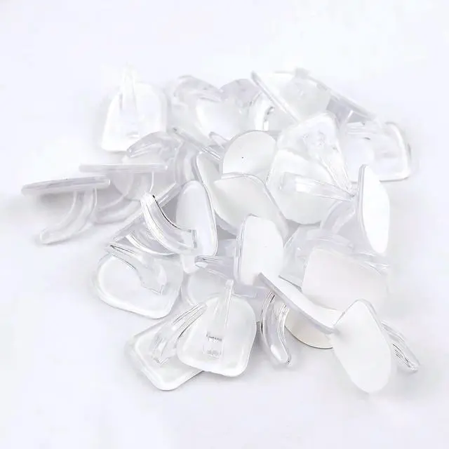 Alt view image 4 of 5 - 36 Pieces Clear Adhesive Wall Hooks for Hanging, Transparent Sticky Hooks Small Seamless Hooks for Kitchen Bathroom Bedroom Office