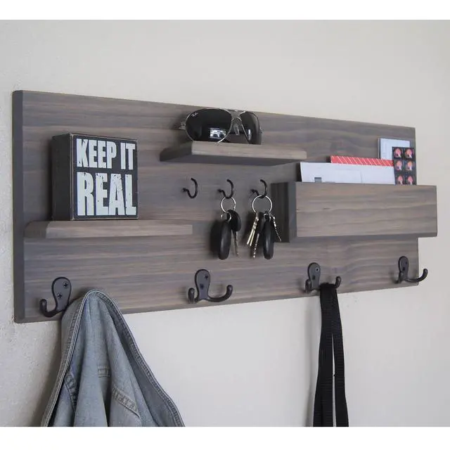 Alt view image 7 of 7 - 14 Pack Coat Hooks, Heavy Duty Double Prong Coat Hooks Wall Mounted with 28 Screws, No Rust Black Metal Wall Hooks for Hanging Towel, Coat, Bag, Hat, Cup, Key