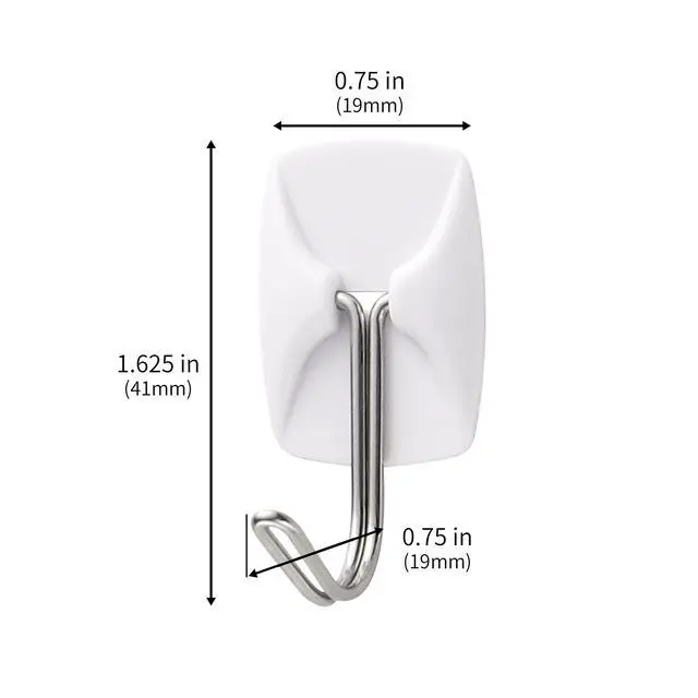 Alt view image 2 of 7 - White Wall Hooks for Hanging, 20 Hooks+40 Strips, No Tools, Value Pack (S)