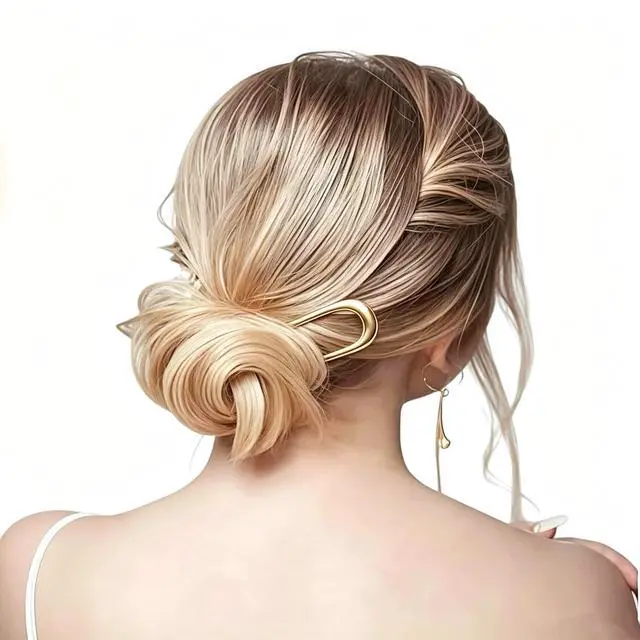 Alt view image 7 of 7 - 2 PCS U-Shaped Large 5.5 Inch metal hair pin,french hair pin,french hairpin,u pins for hair bun,hair pins for styling,hair pins for thick hair,bun pins