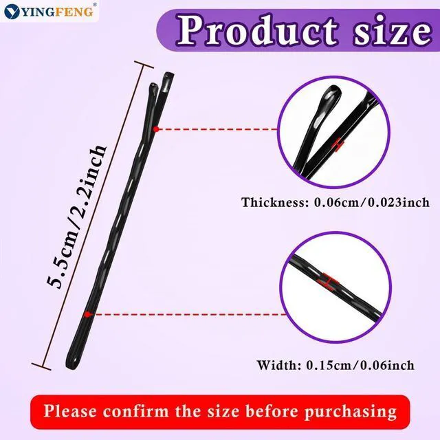 Alt view image 2 of 7 - 330 Pcs 2.2 Inch Black Bobby Pins, Set of Hairpins with Box, Premium Hair Pins for Kids, Girls and Women, Great for All Hair Types