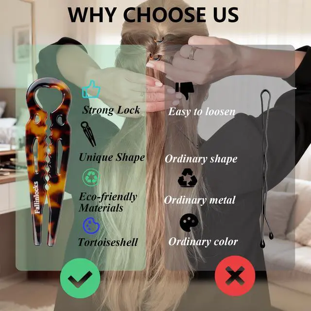 Alt view image 4 of 7 - 2.36" Small Prestige Hair Pins for Women, French Hair Pins for Thin & Thick Hair, Curved Anti-Slip Design for Better Hold, Perfect Holiday Gift for Her, 9PCS