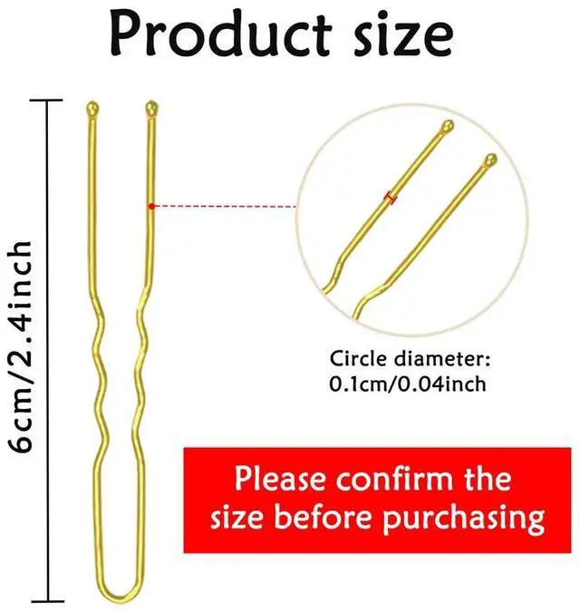 Alt view image 2 of 7 - 330 Count U Shaped Hair Pins Blonde, 2.4inch Gold Bun Pins Bun Hair Pins for Women Girls with Storage Box, Hair Accessories for All Hair Types
