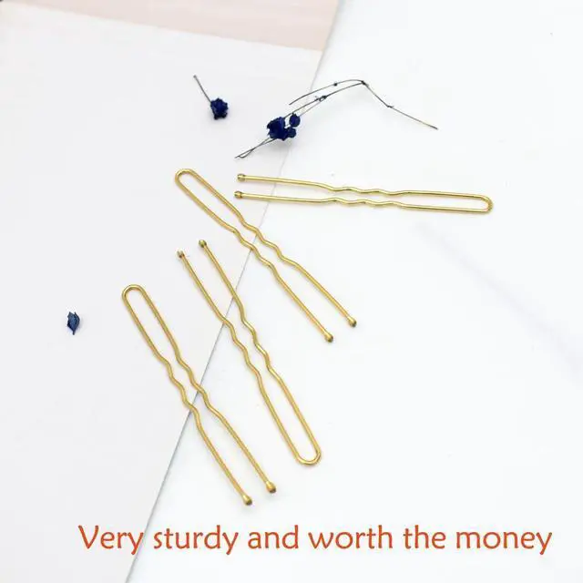 Alt view image 7 of 7 - 330 Count U Shaped Hair Pins Blonde, 2.4inch Gold Bun Pins Bun Hair Pins for Women Girls with Storage Box, Hair Accessories for All Hair Types
