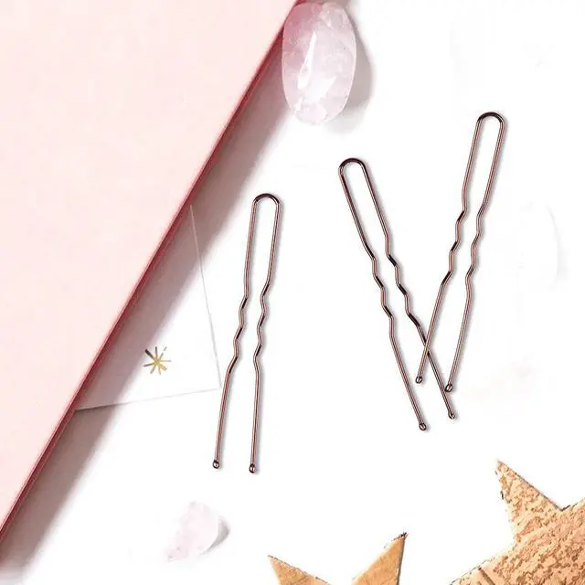 Alt view image 3 of 7 - 2.4" U Shaped Hair Pins for Women, Bun Pins with Storage Box, Brown