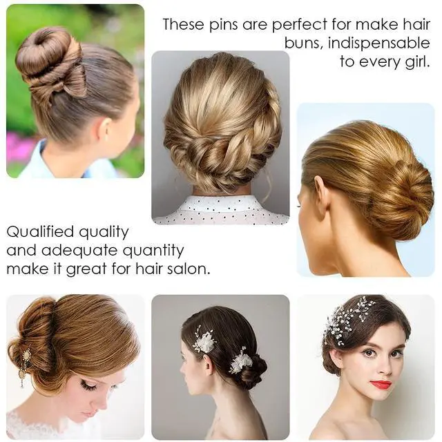 Alt view image 6 of 7 - 2.4" U Shaped Hair Pins for Women, Bun Pins with Storage Box, Brown