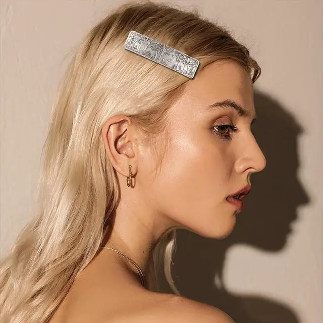 Alt view image 3 of 7 - Hair Barrettes Large Hand Crafted Hair Clips Retro Vintage Metal French Hairpins Viking Celtic Knot Hair Accessory Hair Barrettes for Women Girls Jewelry Accessory