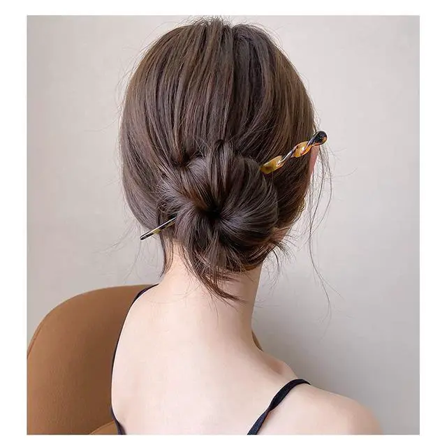 Alt view image 6 of 6 - 6 Pack Acetate Hair Sticks Leopard Printed Hair Chopsticks Tortoise Shell Hairpin Chopsticks Hair Clip Styling Pin Accessories Set for Women