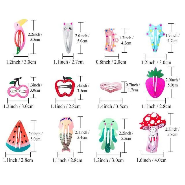 Alt view image 3 of 6 - Girls Hair Clips Barrettes, 80 Pcs Metal Snap Hair Clips for Kids