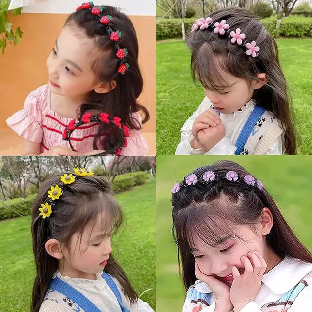 Alt view image 3 of 5 - Hairpin, Sweet Princess Hairstyle Hairpin for Girl, Double Layer Headbands with Clips Twist Plait, 4 Pcs