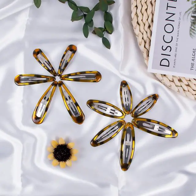 Alt view image 6 of 7 - 16pcs Snap Hair Clips, Classic Tortoise Hair Clip, Vintage Hairpin Accessories for Women Girls, Metal Barrettes Various Size and Style Combinations Suitable for All Hair Types