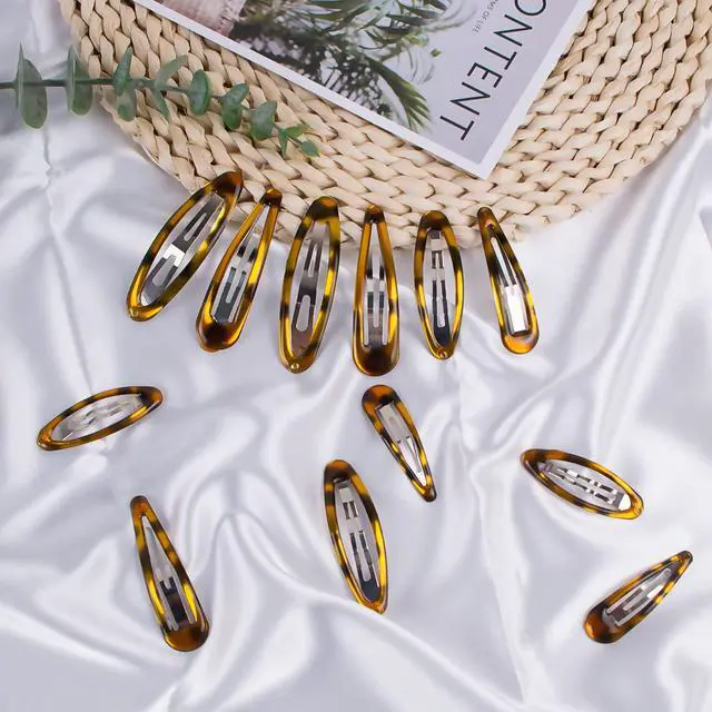Alt view image 7 of 7 - 16pcs Snap Hair Clips, Classic Tortoise Hair Clip, Vintage Hairpin Accessories for Women Girls, Metal Barrettes Various Size and Style Combinations Suitable for All Hair Types